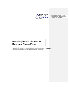   Model Highlands Element for  Municipal Master Plans  May 2009 