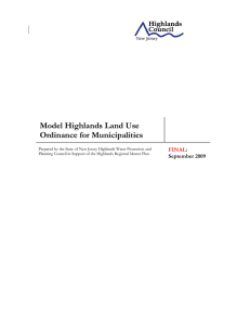 Model Highlands Land Use Ordinance for Municipalities  :