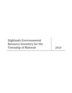 Highlands Environmental Resource Inventory for the Township of Mahwah