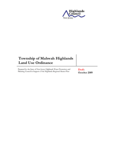 Township of Mahwah Highlands Land Use Ordinance  :