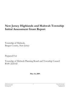 New Jersey Highlands and Mahwah Township Initial Assessment Grant Report