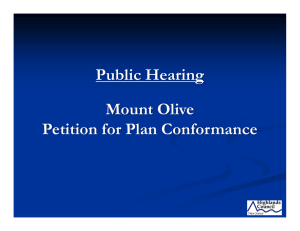 Public Hearing Mount Olive Petition for Plan Conformance
