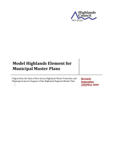 Model Highlands Element for Municipal Master Plans Revised: