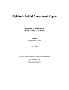 Highlands Initial Assessment Report Township of Mount Olive Morris County, New Jersey DRAFT