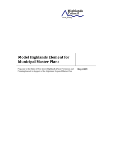   Model Highlands Element for  Municipal Master Plans  May 2009 