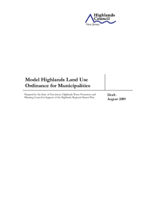 Model Highlands Land Use Ordinance for Municipalities  Draft: