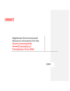 DRAFT Highlands Environmental  Resource Inventory for the  [insert municipality 