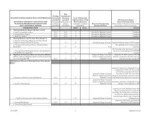 Plan Existing Conformance PETITION FOR MUNICIPAL PLAN CONFORMANCE