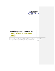   Model Highlands Element for  County Master PlansPassaic  County