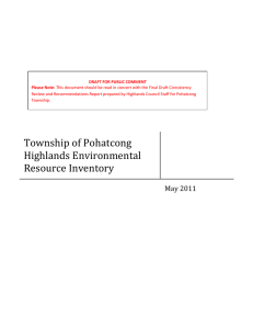 Township of Pohatcong Highlands Environmental Resource Inventory May 2011
