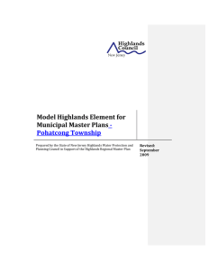   Model Highlands Element for  Municipal Master Plans  ­ 