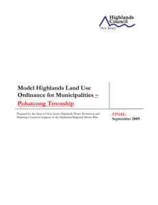 Model Highlands Land Use Ordinance for Municipalities  –