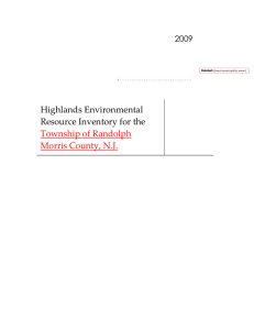 Highlands Environmental Resource Inventory for the  Township of Randolph