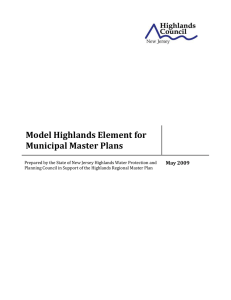 Model Highlands Element for Municipal Master Plans May 2009