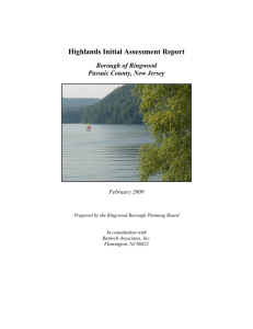 Highlands Initial Assessment Report Borough of Ringwood Passaic County, New Jersey February 2009