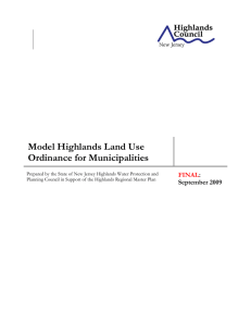 Model Highlands Land Use Ordinance for Municipalities  :