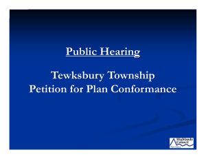 Public Hearing Tewksbury Township Petition for Plan Conformance