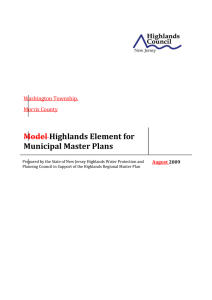 Model Highlands Element for Municipal Master Plans