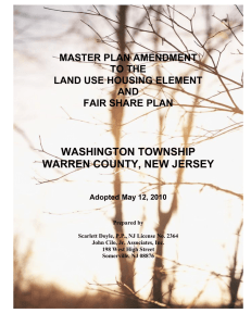 WASHINGTON TOWNSHIP WARREN COUNTY, NEW JERSEY MASTER PLAN AMENDMENT