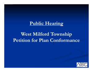 P bli H i Public Hearing West Milford Township