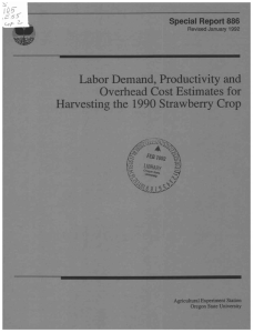 abor Demand, Productivity and Overhead Cost Estimates for Special Report 886