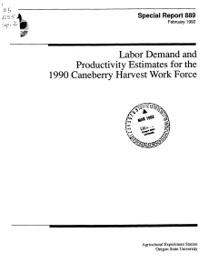 Labor Demand and Productivity Estimates for the 1990 Caneberry Harvest Work Force