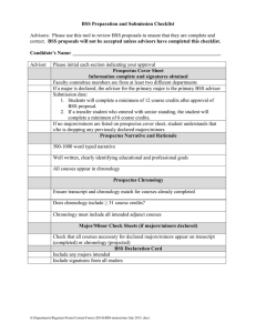 Advisors:  Please use this tool to review BSS proposals... BSS proposals will not be accepted unless advisors have completed... BSS Preparation and Submission Checklist