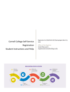 Cornell College Self-Service Registration Student Instructions and FAQs