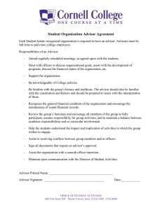 Student Organization Advisor Agreement
