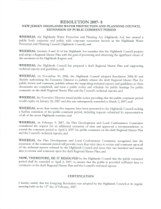 RESOLUTION 2007- 8 NEW JERSEY HIGHLANDS WATER PROTECTION AND PLANNING COUNCIL