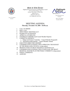 MEETING AGENDA State of New Jersey