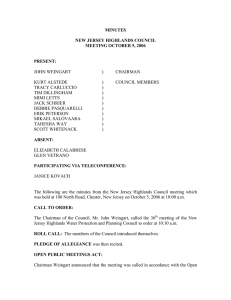 MINUTES  NEW JERSEY HIGHLANDS COUNCIL MEETING OCTOBER 5, 2006