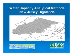 Water Capacity Analytical Methods New Jersey Highlands