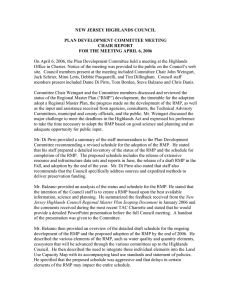 NEW JERSEY HIGHLANDS COUNCIL  PLAN DEVELOPMENT COMMITTEE MEETING CHAIR REPORT