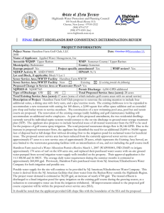 State of New Jersey  DRAFT HIGHLANDS RMP CONSISTENCY DETERMINATION REVIEW PROJECT INFORMATION