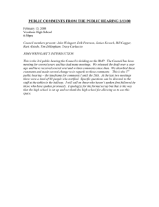 PUBLIC COMMENTS FROM THE PUBLIC HEARING 2/13/08