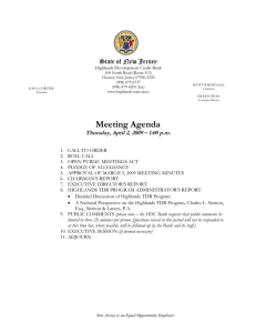 Meeting Agenda State of New Jersey