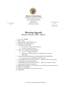 Meeting Agenda State of New Jersey