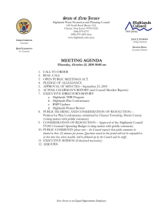 State of New Jersey MEETING AGENDA Thursday, October 21, 2010 10:00 am