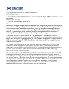 An accident prediction model for highway-rail interfaces by Ross Duane Austin