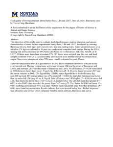 Feed quality of two recombinant inbred barley lines, LB6 and... by Travis Craig Blackhurst