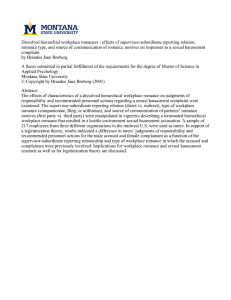 Dissolved hierarchial workplace romances : effects of supervisor-subordinate reporting relation,