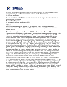 Effects of supplemental organic carbon addition on sulfate reduction and... using microcosm and bench-scale constructed wetlands in cold climate regions