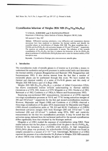 Crystallization behaviour of MetgIas MB (Fe40Ni3SMo4BlS) © V SRAJA, KISHORE and S RANGANATHAN