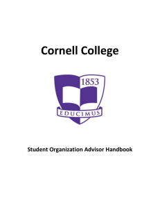 Cornell College Student Organization Advisor Handbook