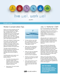 Water Conservation Tips July is National Cleft &amp; Craniofacial Month July 2013