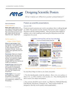 Designing Scientific Posters What makes an effective poster presentation?