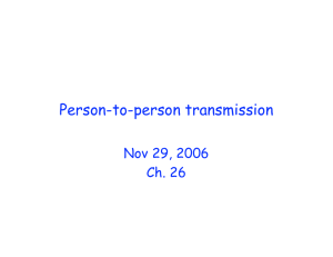 Person-to-person transmission Nov 29, 2006 Ch. 26