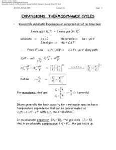 EXPANSIONS, THERMODYNAMIC CYCLES V T