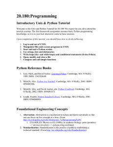 20.180:Programming Introductory Unix &amp; Python Tutorial